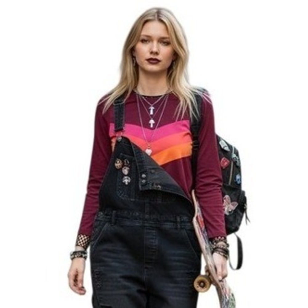 Marine Layer Retro‎ Grunge Chevron Women's size Small Skater Preppy Academia Top